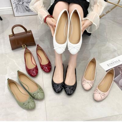 バレエスリッパ ラウンドトゥ 革靴 フラットシューズ レディース カジュアルシューズ