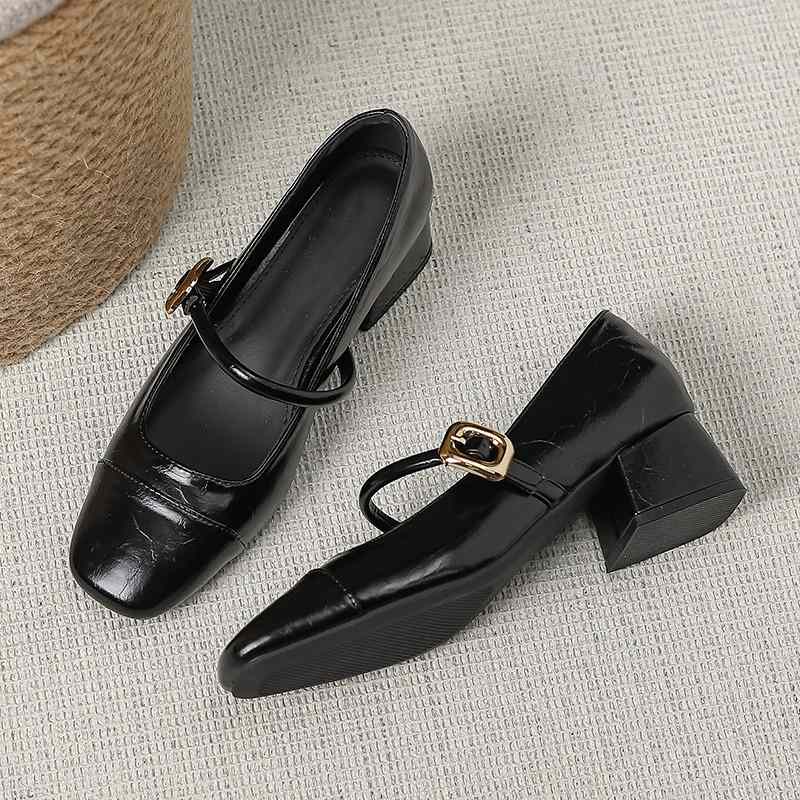 チャンキーヒール シングルシューズ カジュアル レディースシューズ ハイヒール シューズ