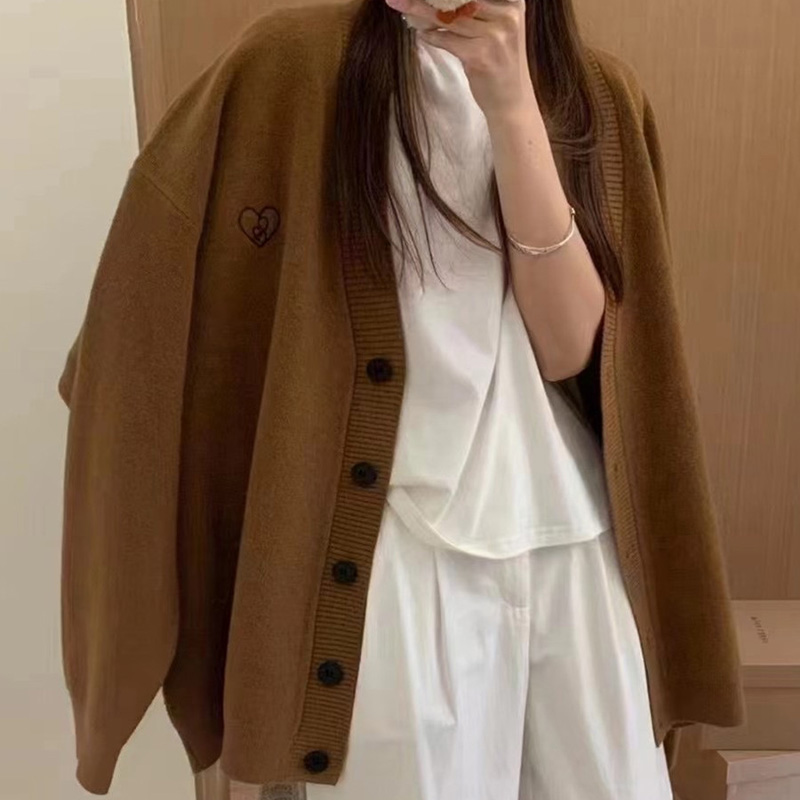 レディース Vネック ニットカーディガン