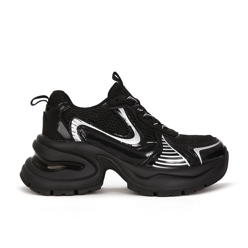 シルバー増加 6 センチメートル厚底スニーカーカラーブロックカジュアル厚底レディースシューズシルバー増加 6 センチメートル厚底スニーカーカラーブロックカジュアル厚底レディースシューズ