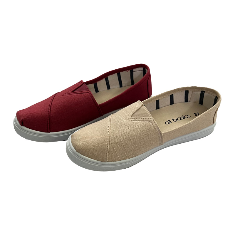 Giày Vải Nữ Slip On Màu Trơn