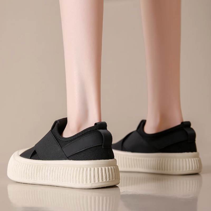 春の婦人靴 厚底婦人靴 レディースキャンバスシューズ