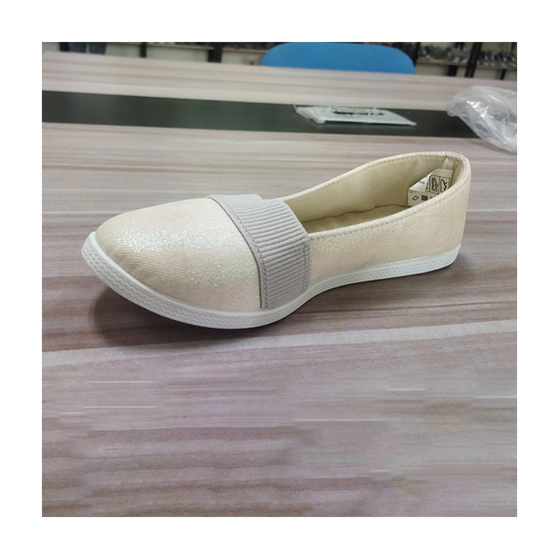 フラット キャンバス レディース シューズ弾性ソリッドカラー
