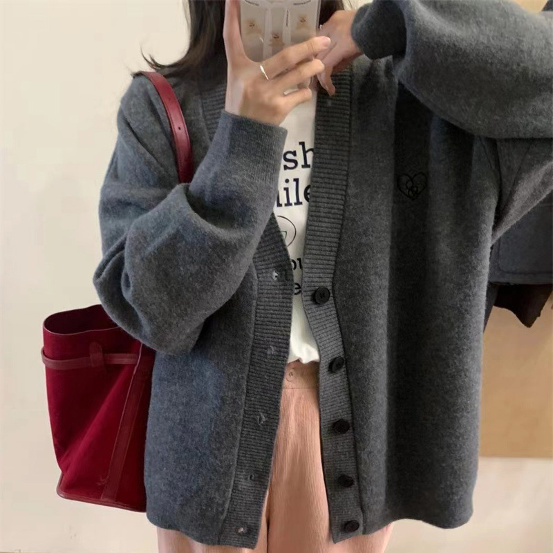 レディース Vネック ニットカーディガン