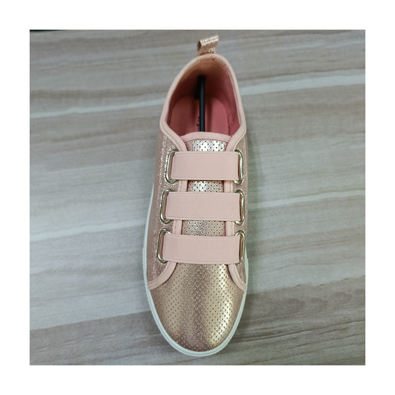 ゴールド PU レザー プラットフォームのレディース シューズ