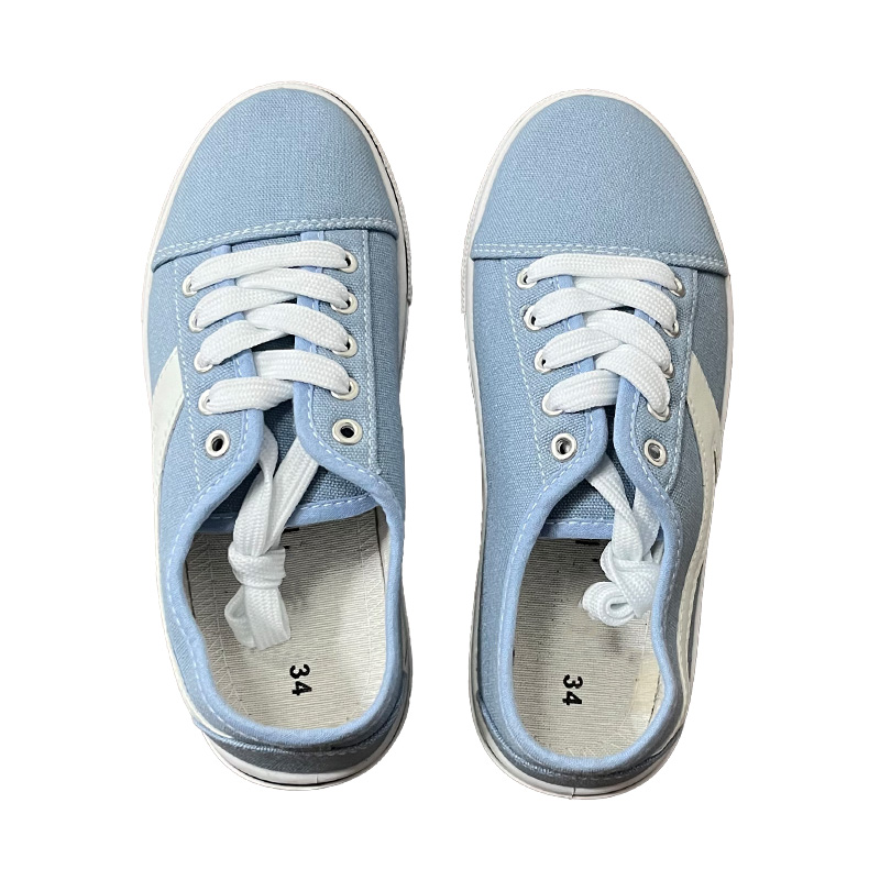 Giày vải trẻ em màu xanh.jpg Kids Blue Canvas Shoes.jpg