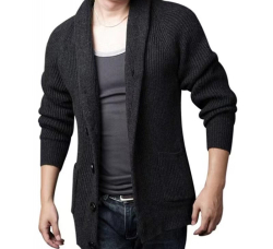  Men's Button Down Shawl Collar Cardigan Sweater