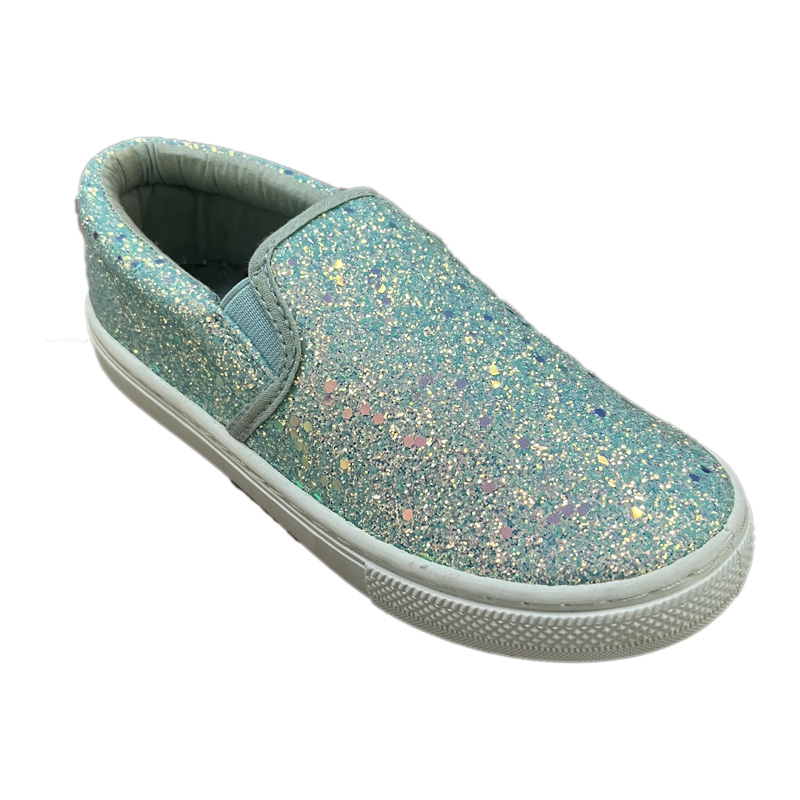 Kids Purple Green Shining Slip On Shoes With PU Upper.jpg
