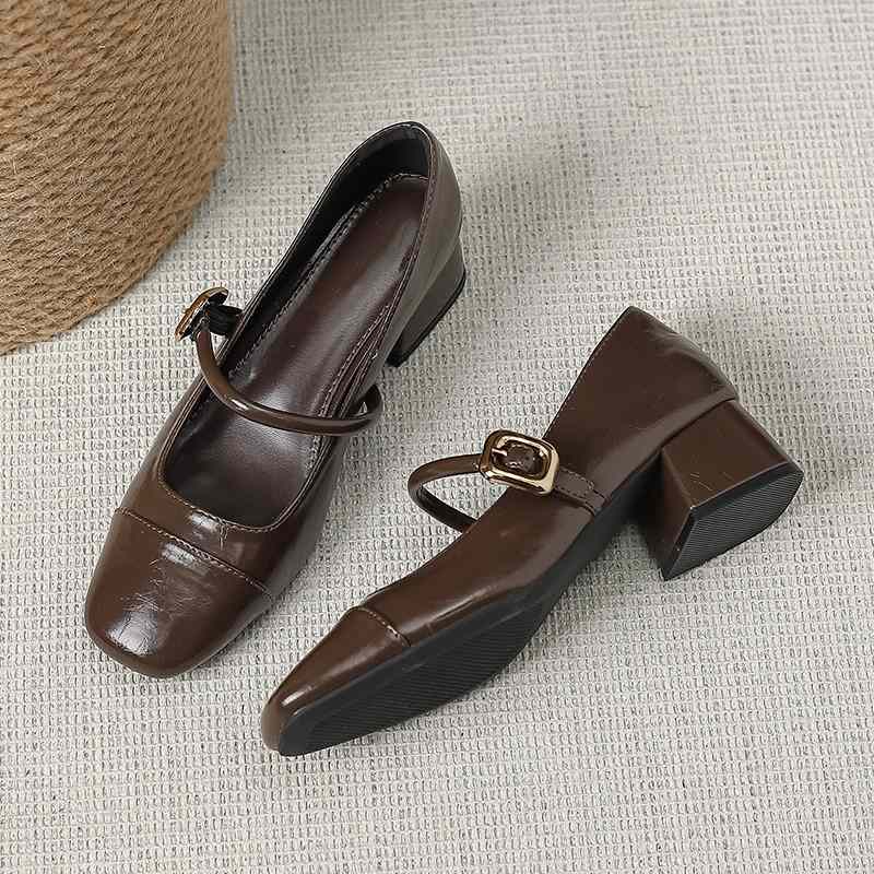 チャンキーヒール シングルシューズ カジュアル レディースシューズ ハイヒール シューズ