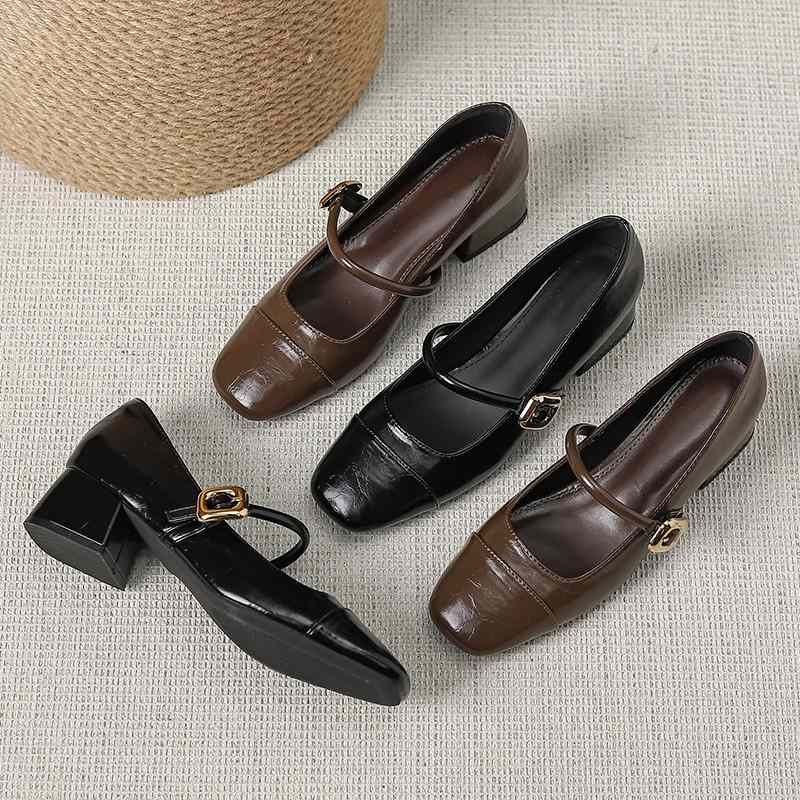 チャンキーヒール シングルシューズ カジュアル レディースシューズ ハイヒール シューズ