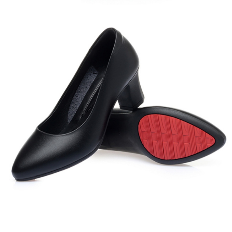 チャンキーヒール レディースシューズ レディース革靴 レディースハイヒール