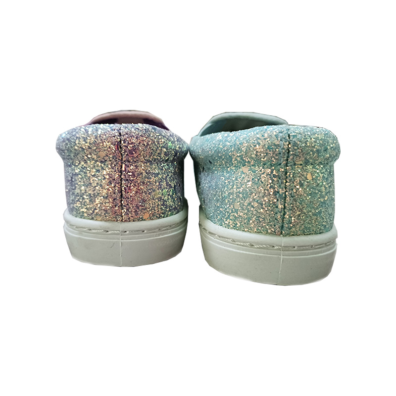 Kids Purple Green Shining Slip On Shoes With PU Upper.jpg