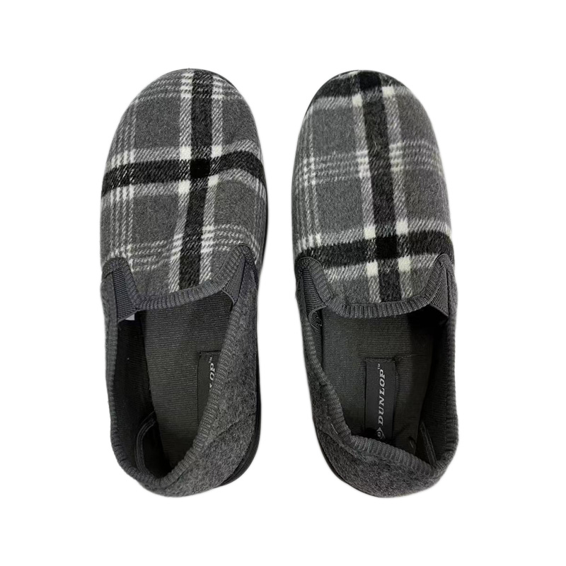 メンズチェック柄スリッポンコットンシューズ