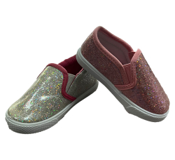 Дитячі туфлі з поліуретанової шкіри червоно-зеленого кольору